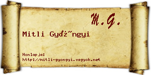 Mitli Gyöngyi névjegykártya